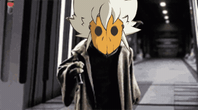 A Cartoon Character With A Yellow Face And White Hair GIF