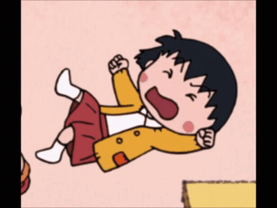 A Cartoon Character With A Yellow Jacket And Red Shorts Is Screaming GIF
