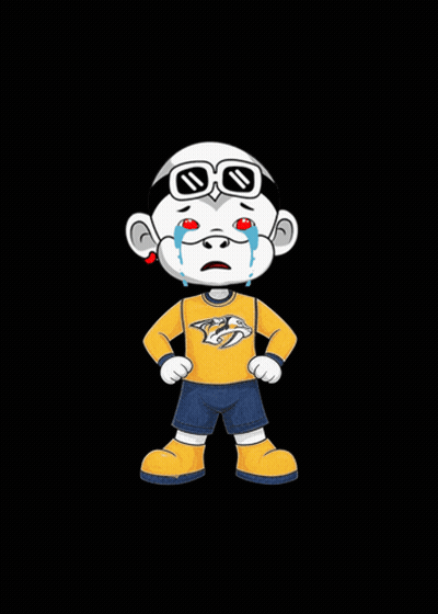 A Cartoon Character With A Yellow Shirt That Says Nashville On It Is Crying GIF