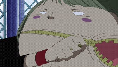 A Cartoon Character With A Zipper In Its Mouth GIF