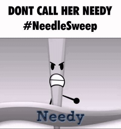 A Cartoon Character With An Angry Face And The Words `` Dont Call Her Needy '' GIF