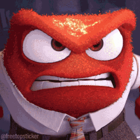 A Cartoon Character With An Angry Look On His Face Has The Hashtag Freetopsticker On The Bottom GIF