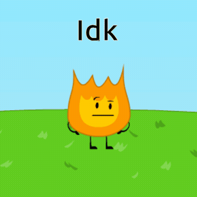A Cartoon Character With Arms And Legs Is Standing In A Grassy Field With The Word Idk Above Him GIF
