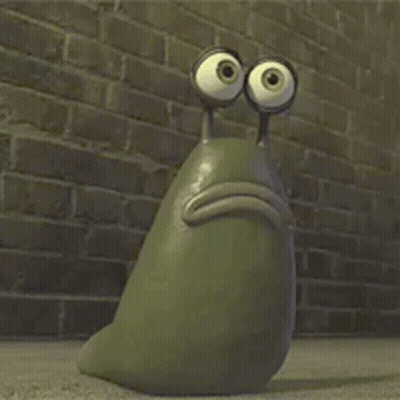 A Cartoon Character With Big Eyes And A Mouth Open GIF