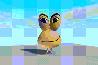 A Cartoon Character With Big Eyes And A Smiling Face GIF