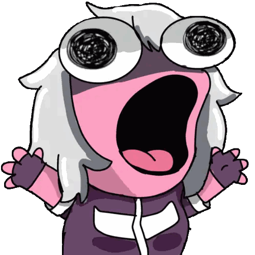 A Cartoon Character With Big Eyes And A Surprised Look On His Face Sticker