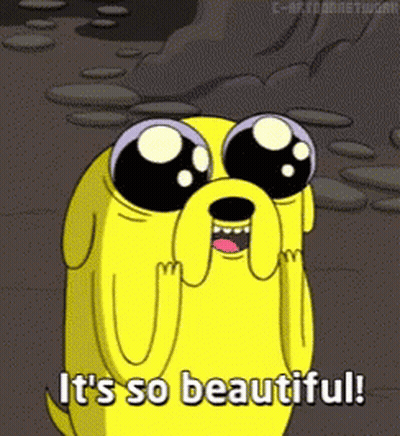 A Cartoon Character With Big Eyes Says It 'S So Beautiful GIF