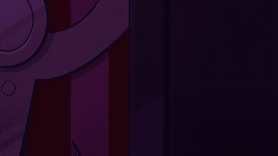 A Cartoon Character With Big Red Eyes Is Peeking Out From Behind A Door . GIF