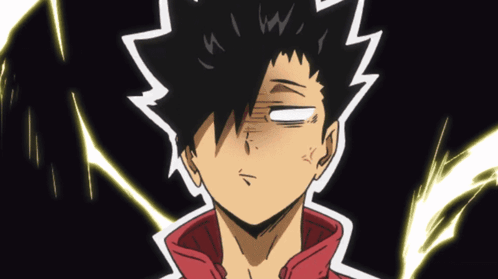 A Cartoon Character With Black Hair And A Red Jacket Making A Funny Face GIF