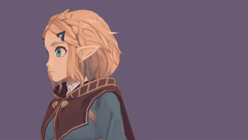 A Cartoon Character With Blonde Hair And A Braided Hairstyle GIF