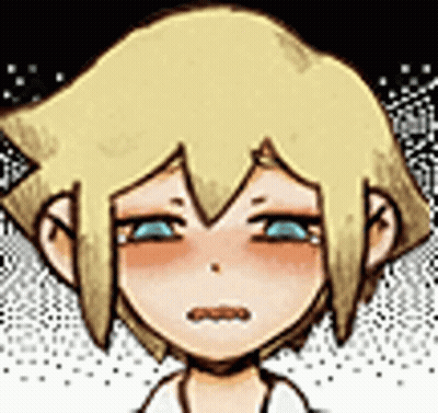 A Cartoon Character With Blonde Hair And Blue Eyes Is Making A Funny Face . GIF