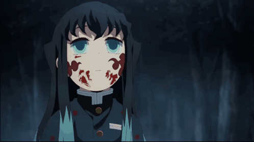 A Cartoon Character With Blood On His Face And A Badge On His Chest GIF