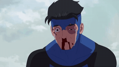 A Cartoon Character With Blood On His Face GIF
