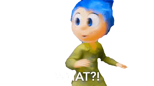A Cartoon Character With Blue Hair And A Green Shirt Says What Sticker