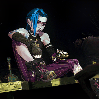A Cartoon Character With Blue Hair Is Sitting On A Bench GIF
