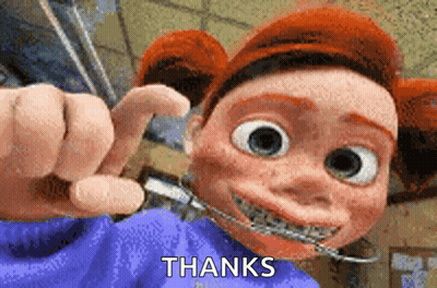 A Cartoon Character With Braces On His Teeth Is Giving A Thumbs Up Sign GIF