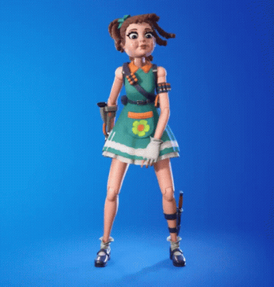 A Cartoon Character With Dreadlocks Is Wearing A Green Dress With A Flower On The Pocket GIF