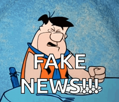 A Cartoon Character With Fake News Written On It GIF