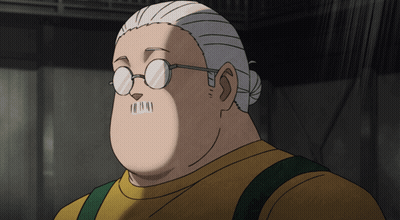 A Cartoon Character With Glasses And A Bun GIF