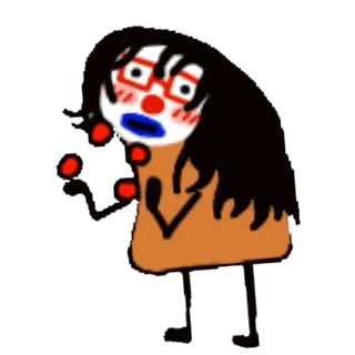 A Cartoon Character With Glasses And A Clown Face GIF