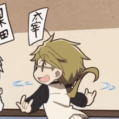A Cartoon Character With Glasses And A Long Tail Is Standing Next To A Cat . GIF