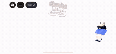 A Cartoon Character With Glasses And A Mustache Has A Show Ui Button On The Bottom Right GIF