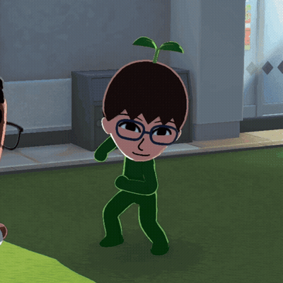A Cartoon Character With Glasses And A Plant In His Hair GIF