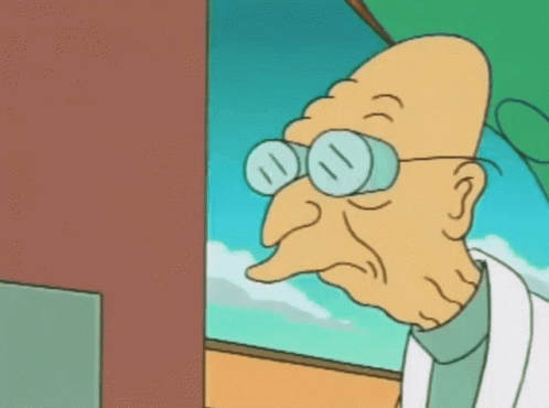 A Cartoon Character With Glasses And A White Coat GIF