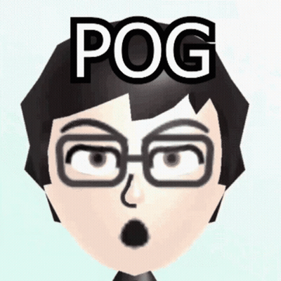 A Cartoon Character With Glasses And The Word Pog On Top GIF