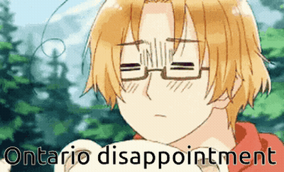 A Cartoon Character With Glasses And The Words Ontario Disappointment GIF