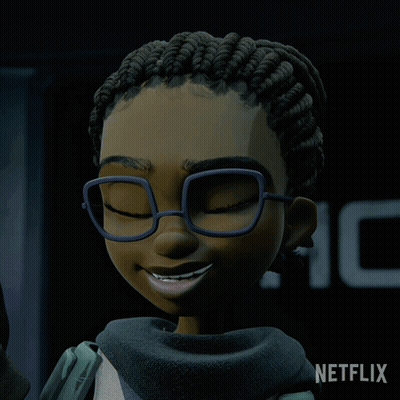 A Cartoon Character With Glasses And The Words Too Easy Netflix GIF