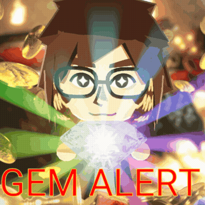 A Cartoon Character With Glasses Is Holding A Diamond And The Words Gem Alert Are Above Him GIF