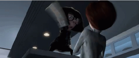 A Cartoon Character With Glasses Is Holding A Newspaper While Standing Next To A Woman GIF