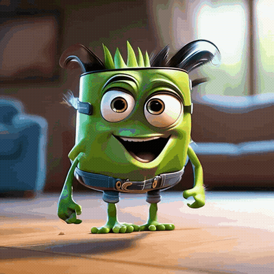A Cartoon Character With Green Arms And Legs Is Wearing Shorts GIF