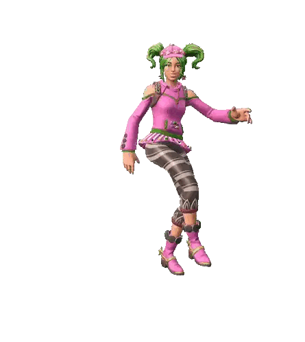 A Cartoon Character With Green Hair And A Pink Shirt Sticker