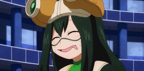 A Cartoon Character With Green Hair And Glasses Making A Face GIF