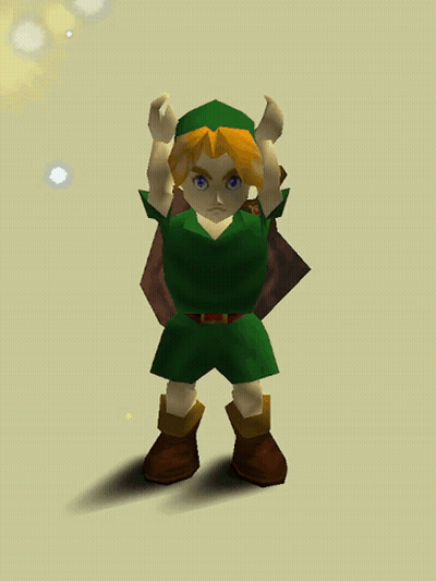 A Cartoon Character With Green Shorts And Brown Boots Is Standing With His Hands On His Head GIF