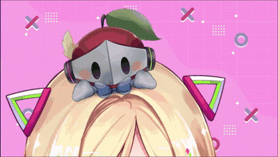 A Cartoon Character With Headphones And A Leaf On His Head GIF
