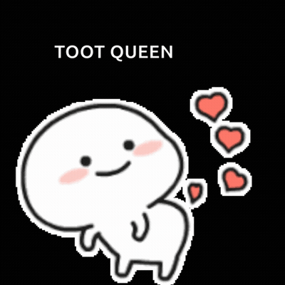 A Cartoon Character With Hearts Coming Out Of His Butt And The Words Toot Queen Above Him . GIF