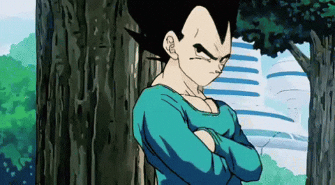 A Cartoon Character With His Arms Crossed Standing Next To A Tree . GIF