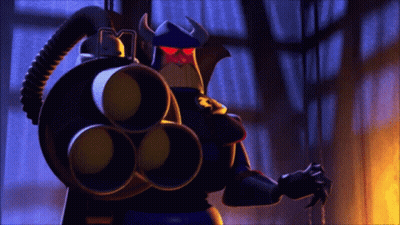 A Cartoon Character With Horns And A Beard Is Holding A Cannon GIF