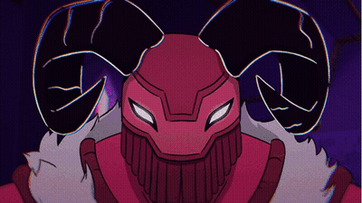 A Cartoon Character With Horns And A Beard GIF