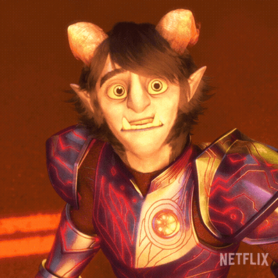 A Cartoon Character With Horns And A Netflix Logo GIF