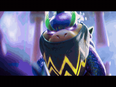 A Cartoon Character With Horns And A Purple Head GIF