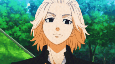 A Cartoon Character With Long Blonde Hair And A Black Jacket GIF