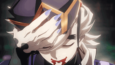 A Cartoon Character With Long Blue Nails Covering His Face With His Hand GIF