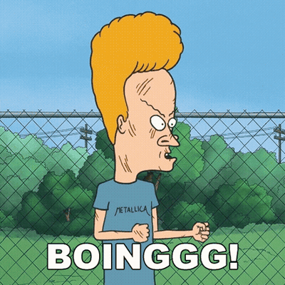 A Cartoon Character With Metallica On His Shirt Is Standing In Front Of A Chain Link Fence GIF