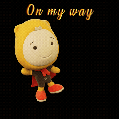 A Cartoon Character With On My Way Written On The Top GIF