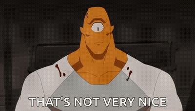 A Cartoon Character With One Eye Is Holding A Piece Of Paper And Saying That 'S Not Very Nice . GIF