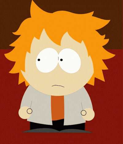 A Cartoon Character With Orange Hair And White Eyes Has A Sad Look On His Face GIF